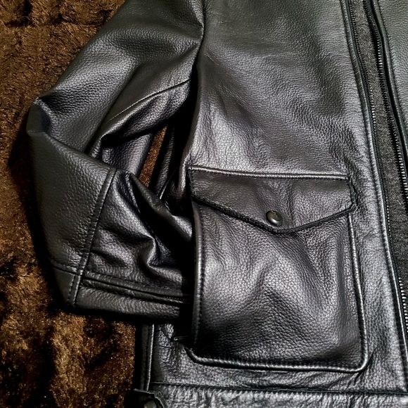 Collar Leather Jacket - Picture 3 of 5